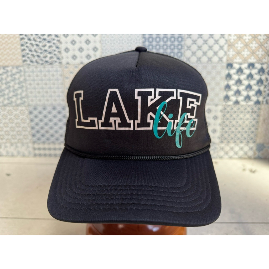 Topi Second Brand Branded Lake Life Tag Putih Trucker