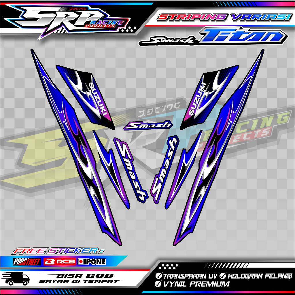 STRIPING VARIASI SUZUKI SMASH TITAN / STICKER LIST VARIASI MOTOR SMASH TITAN
