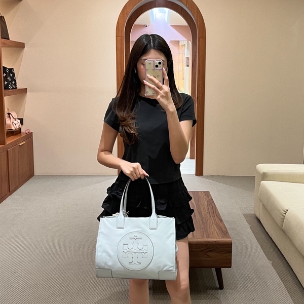 Tas TB BIG LOGO ELLA SKY BLUE TOTE BAG 100% ORIGINAL