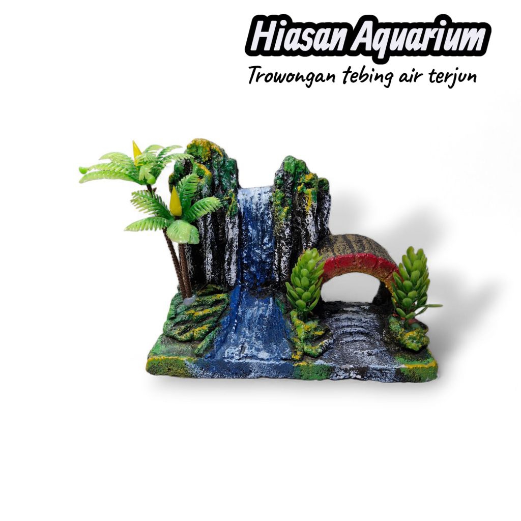 Hiasan Ornamen Dekorasi Aquarium Aquascape Trowongan tebing air terjun