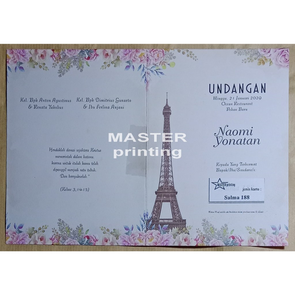 Salma 188 Spesialis cetak undangan Pernikahan & Khitan murah 1000 an