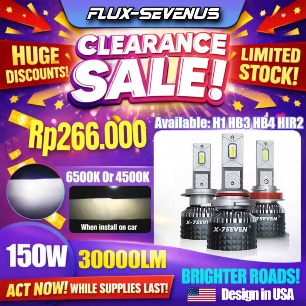 FLUX-SEVEN USA 2PCS Zeus Bright 4500K ​​9005 H11 H4 150W 30000LM LED Headlight Mobil Bohlam H3 9012