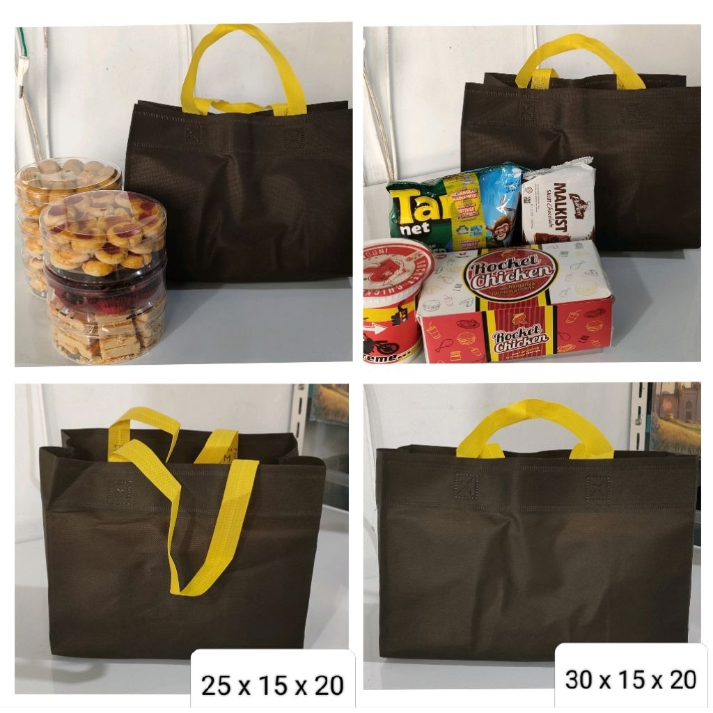 Tas Spunbond Box, Tas Spunbond muat kotak nasi, Tas Spunbond Kotak Segi 4 uk. 25x15x20 & 30x15x20