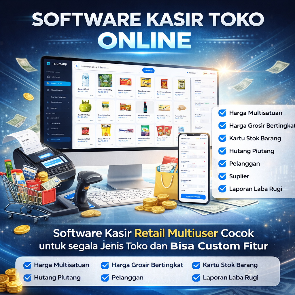 Software Kasir Toko Retail Minimarket ONLINE Grosir Multisatuan untuk Semua Jenis Toko
