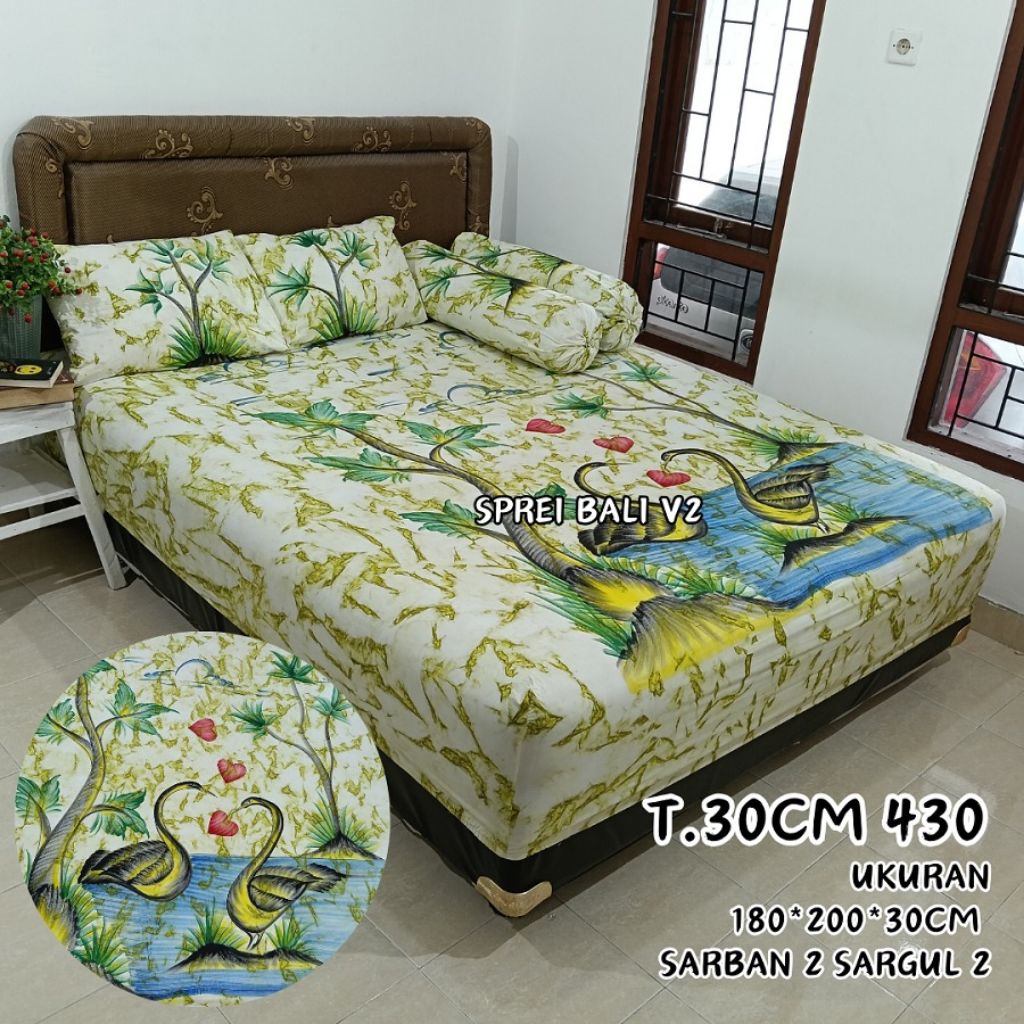 SPREI KATUN BALI LUKIS UK 180X200X30 VIRAL BEST SELLER