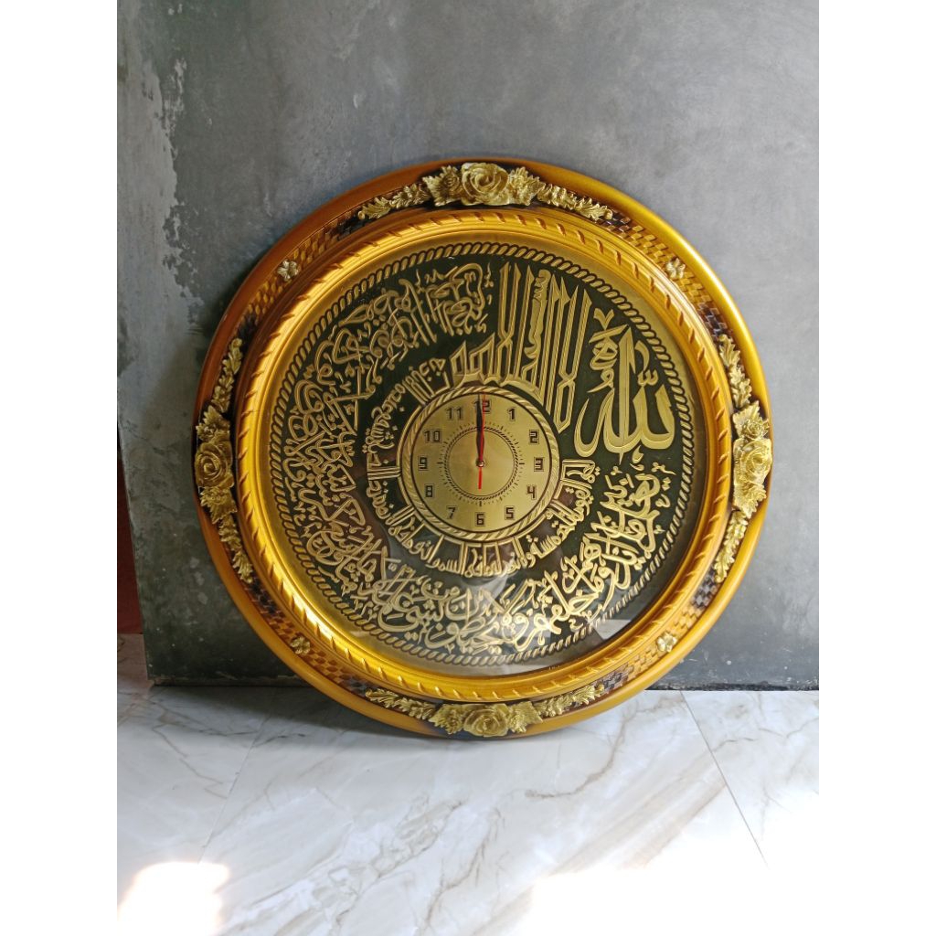 jam dinding kaligrafi ukiran