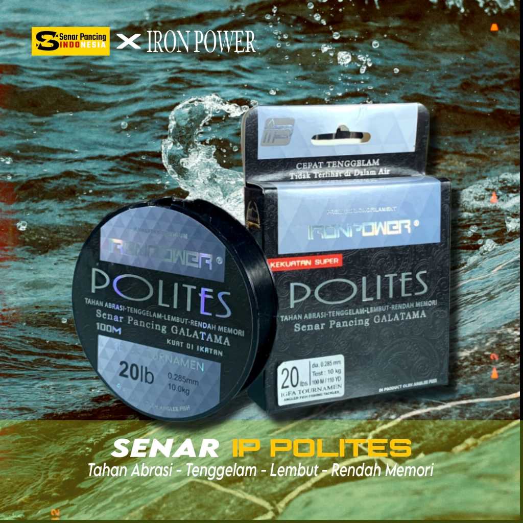 Senar Pancing Iron Power Polites Nylon 150M - Senar Pancing Monofilament Seuper Kuat, Super Lentur