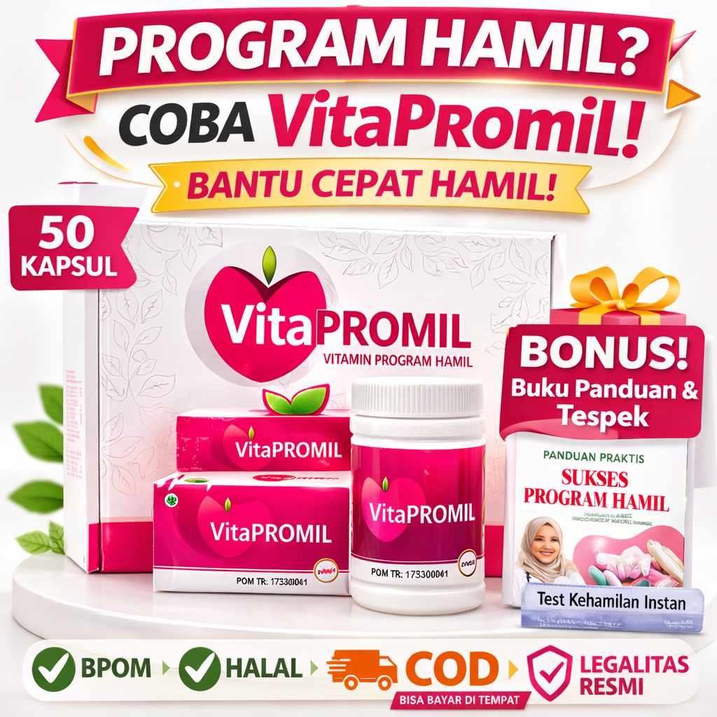 Vitapromil Vitamin Program Hamil Wanita BPOM – Obat Promil Cepat Hamil Penyubur Kandungan Pelancar H