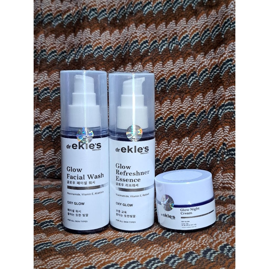 Paket Oxy Glow Brightening by dr. Ekles. ORIGINAL. Facial Wash, Toner, Night cream