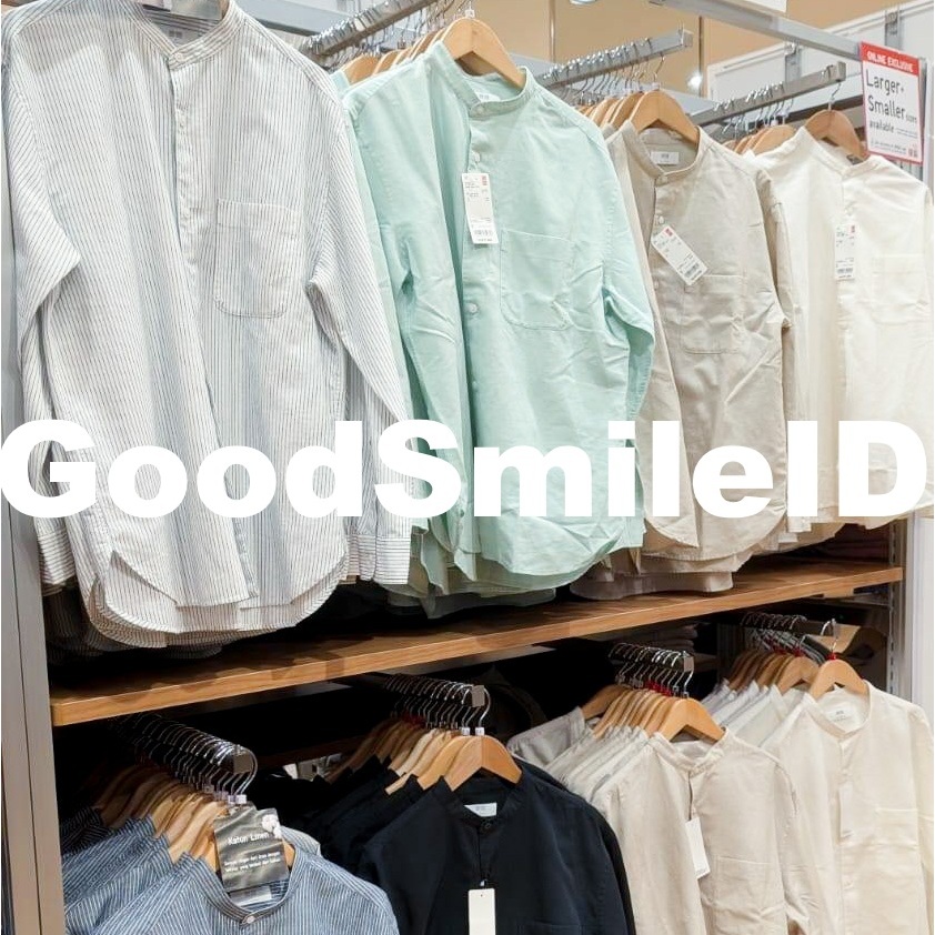 SALE Men Kemeja Linen Kerah Tegak Lengan Panjang Baju Koko Lebaran Putih PRIA WANITA KASUAL POLOS GA