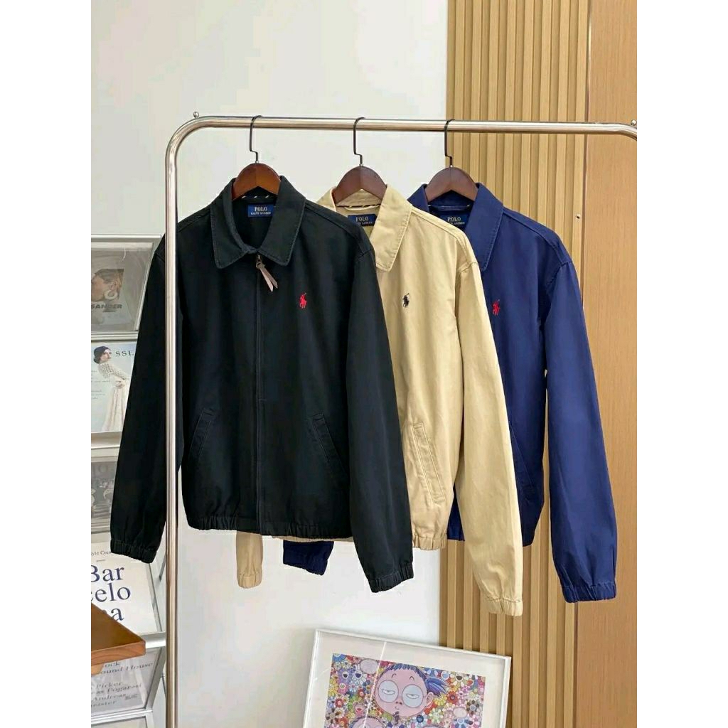 Jacket Harrington Ralph Lauren Cable - Knit US Flag Sweatshit Ivory Cream Black S