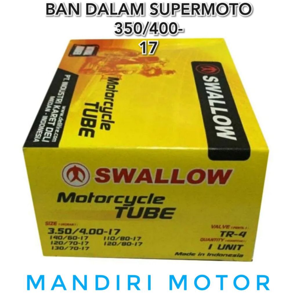Ban Dalam Swallow 350/400 17 120/70 17 130/70 17 Ban Dalam Supermoto Bahan Tebal