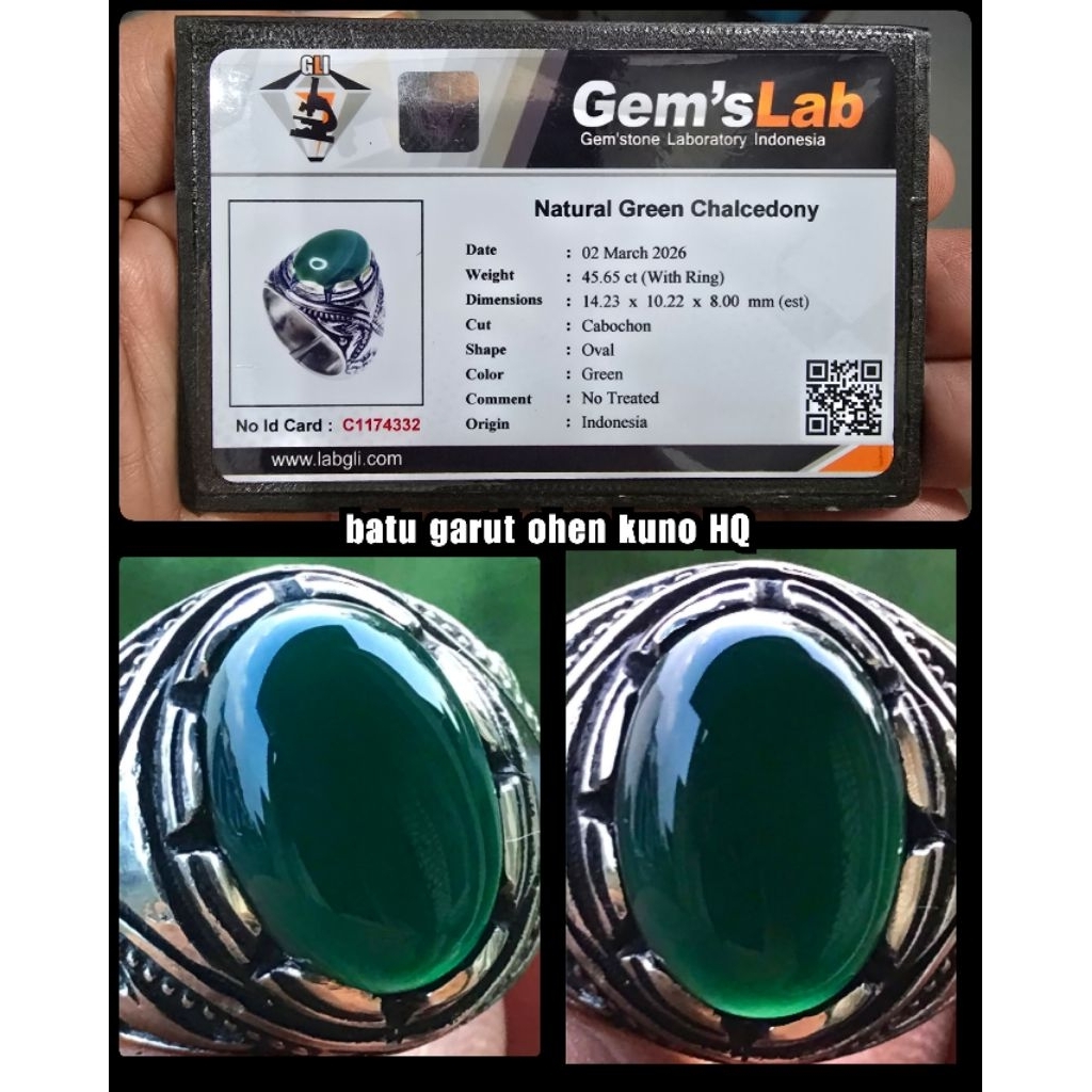 cincin batu ijo garut ohen kristal hejo botol HQ NTE