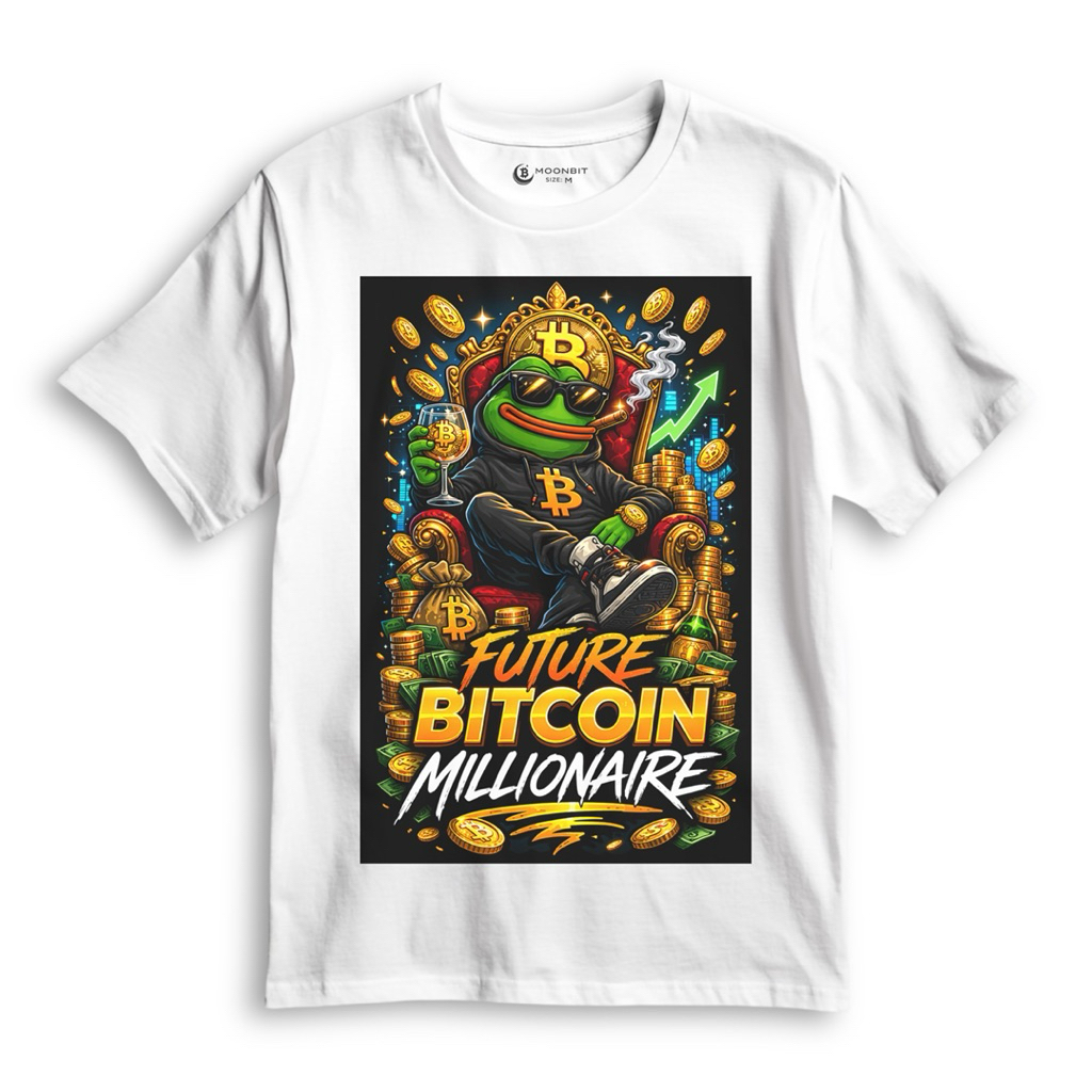 Kaos Future Bitcoin Millionaire Meme Crypto | T-Shirt Bitcoin Keren | Kaos Crypto Pria Wanita