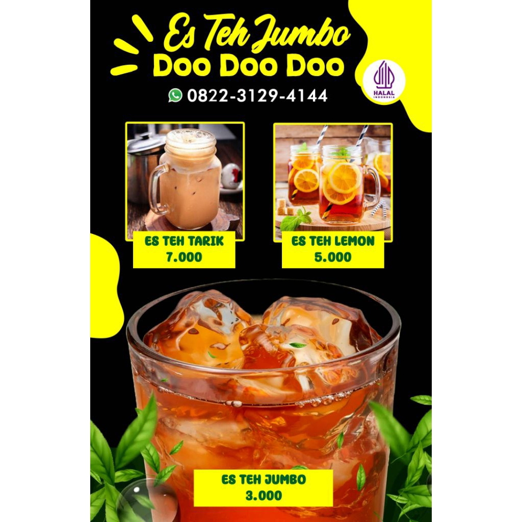 (SEHARI JADI) CETAK MENU MAKANAN & MINUMAN LAMINATING