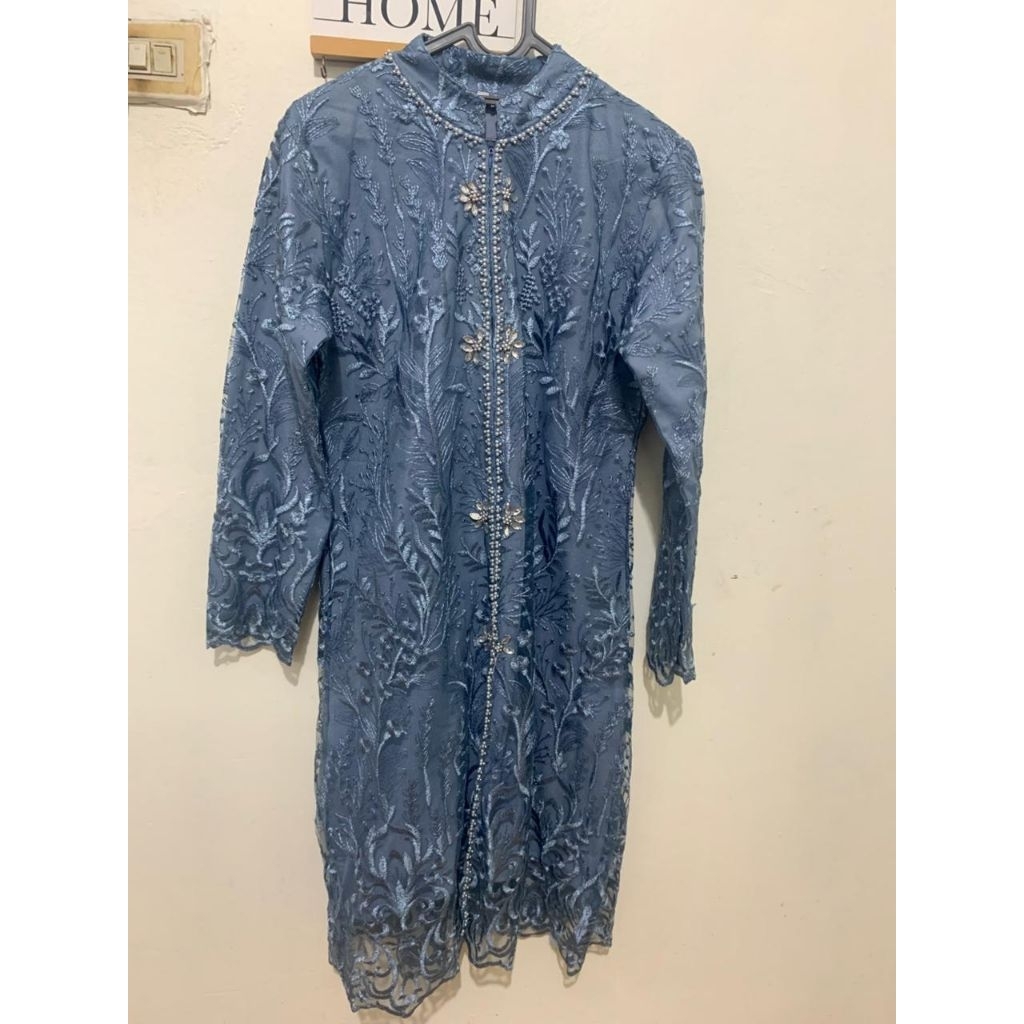 Preloved Tunic Kebaya Denim Payet Mewah (Like New) | Free Hijab