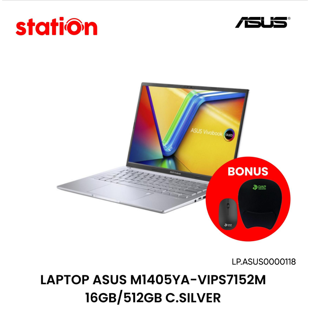 LAPTOP ASUS M1405YA-VIPS7152M 16GB-512GB COOL SILVER