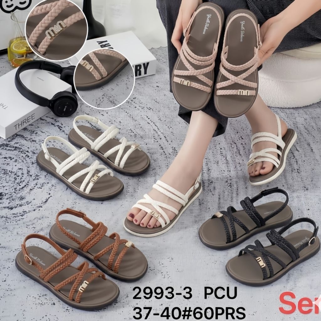 Sandal flat model silang sandal flat kekinian sandal flat model terbaru sandal karet sandal selop sa