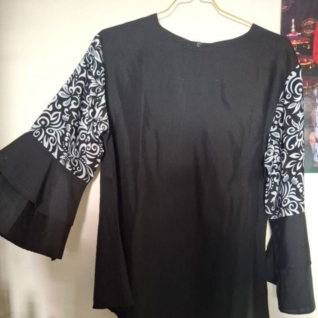 PL blouse wanita batik ruffle