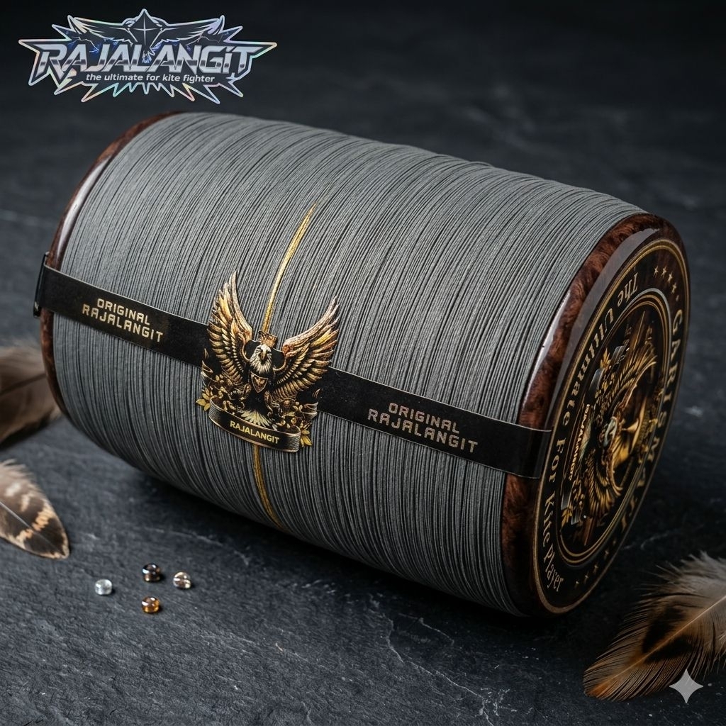 RajaLangit Benang Gelasan Layangan Deadstring Abu Premium 023 Special Tournament Kualitas Premium Co
