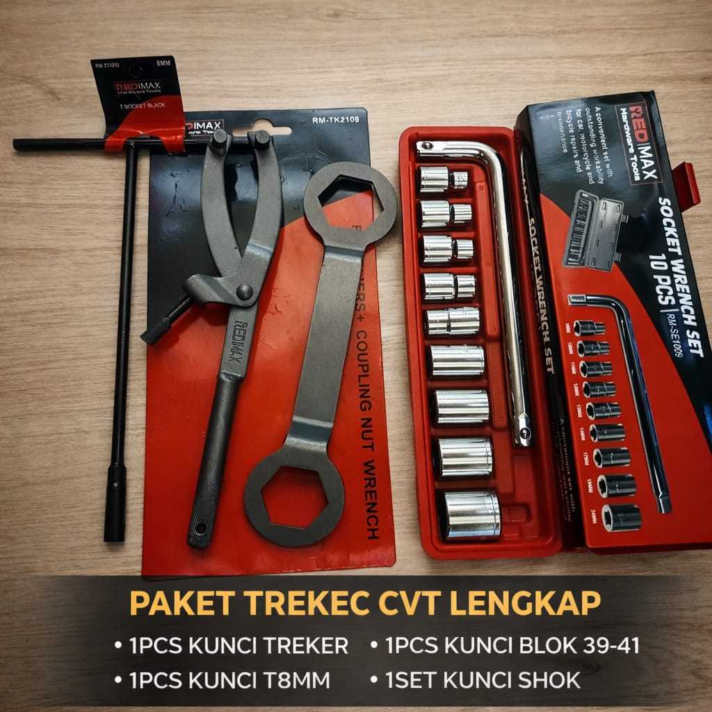 Paket Komplit Treker CVT Kunci Socket Set 10 Pcs Kunci T TEKIPO By TEKIRO + Treker CVT