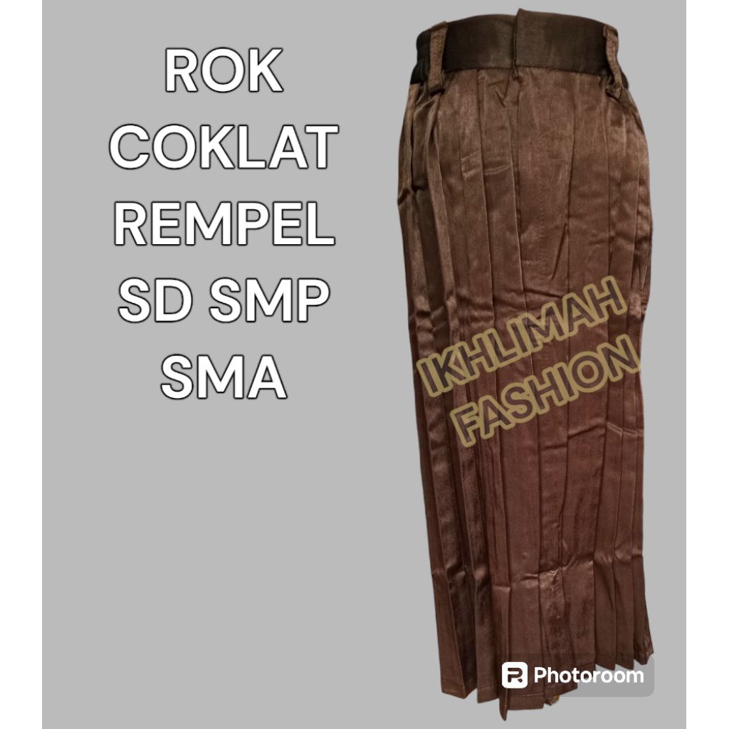 ROK PANJANG REMPEL COKLAT PRAMUKA SD SMP SMA BAHAN TWIST LICIN DAN MENGKILAT nyaman dipakai