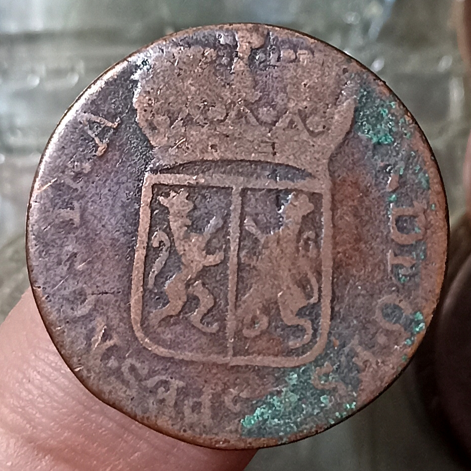 Koin Kuno Indonesia ( VOC ) 1 Duit Gelderland Tahun 1791