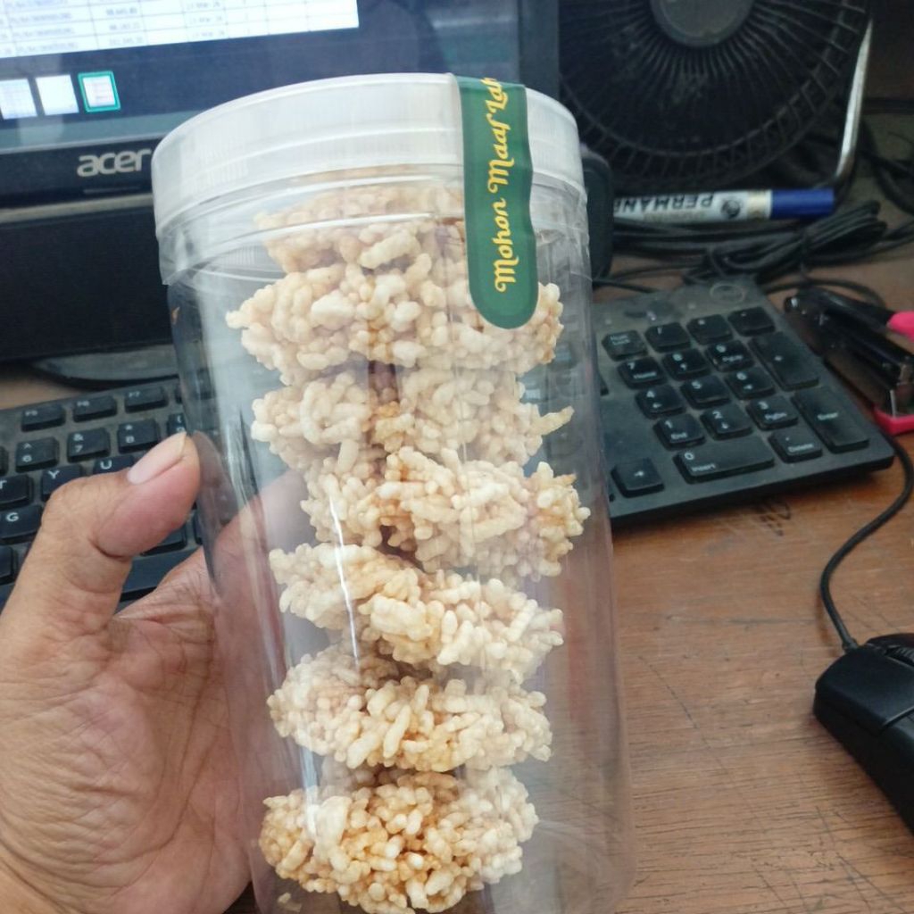 rengginang gurih terasi rengginang toples