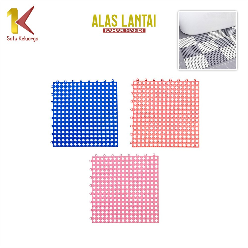 1K Keset Kamar Mandi Anti Slip 30x30cm C236 Keset Lantai Toilet Berlubang Anti Licin