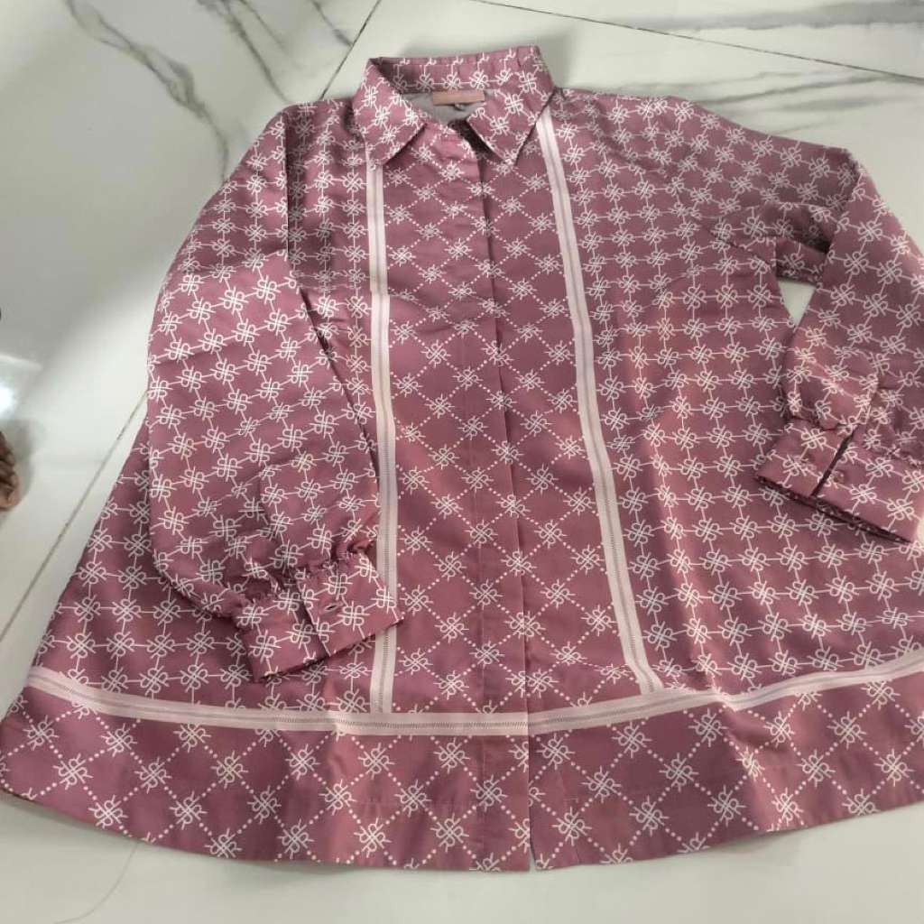 PRELOVED RM RIA MIRANDA MONOGRAM ALEA SHIRT DARK ROSE