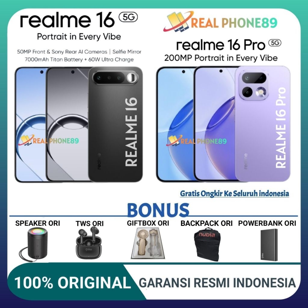 REALME 16 5G RAM 8/256GB | 12/256GB | REALME 16 PRO 12/256GB  GARANSI RESMI