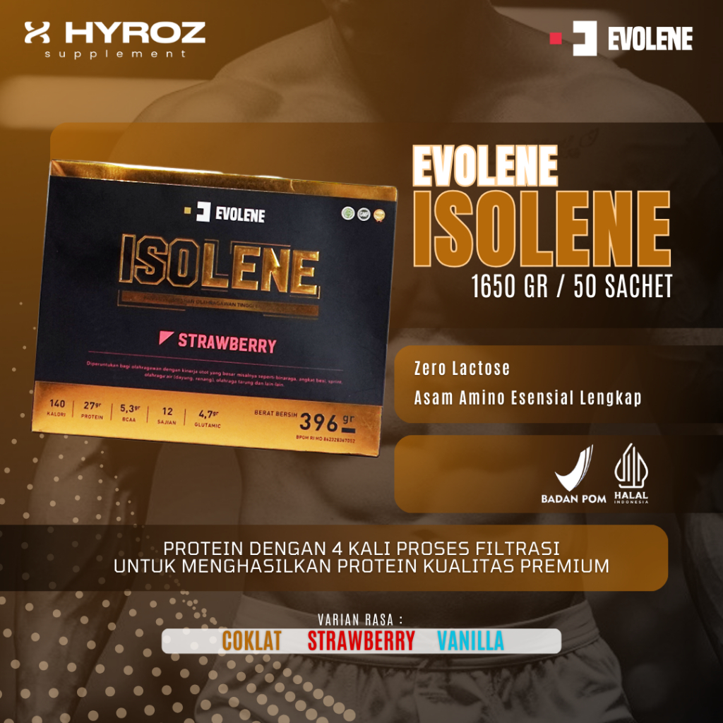 EVOLENE ISOLENE STRAWBERRY 396gr/12sachet | HALAL & BPOM