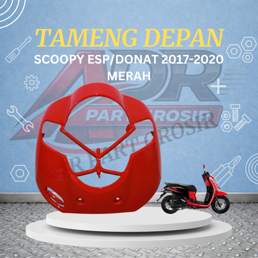 Panel Tameng Dada Depan Honda Scoopy Esp Scoopy Donat Tameng Depan Scoopy 2017-2020 K93 Merah Tenshi