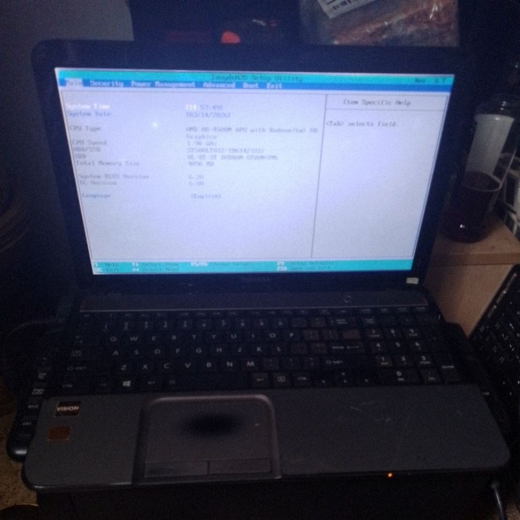 laptop toshiba c855 amd a8 4500m minus