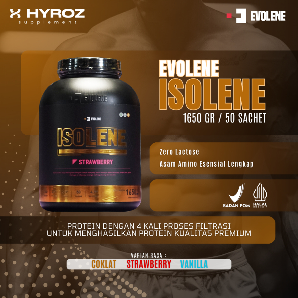 EVOLENE ISOLENE STRAWBERRY 1650gr/50sachet | HALAL & BPOM