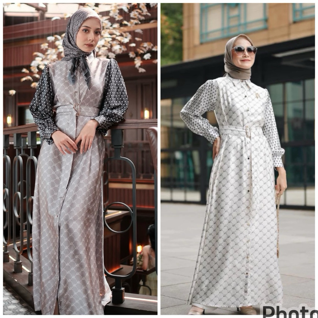 Vanilla Hijab Dress Gorgeous Monogram Vanilla Hijab Dress
