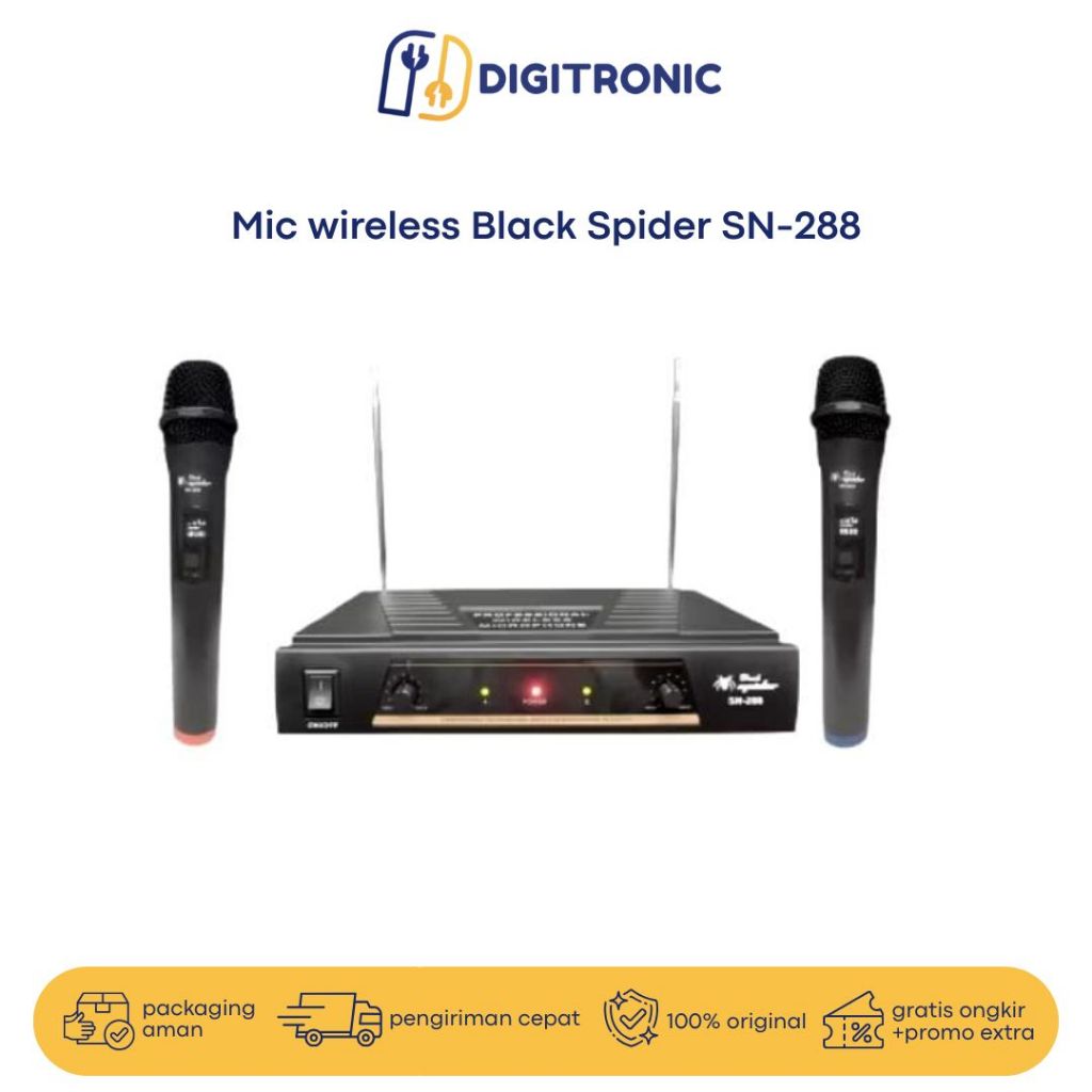 Mic Wireless Microphone Black Spider SN-288