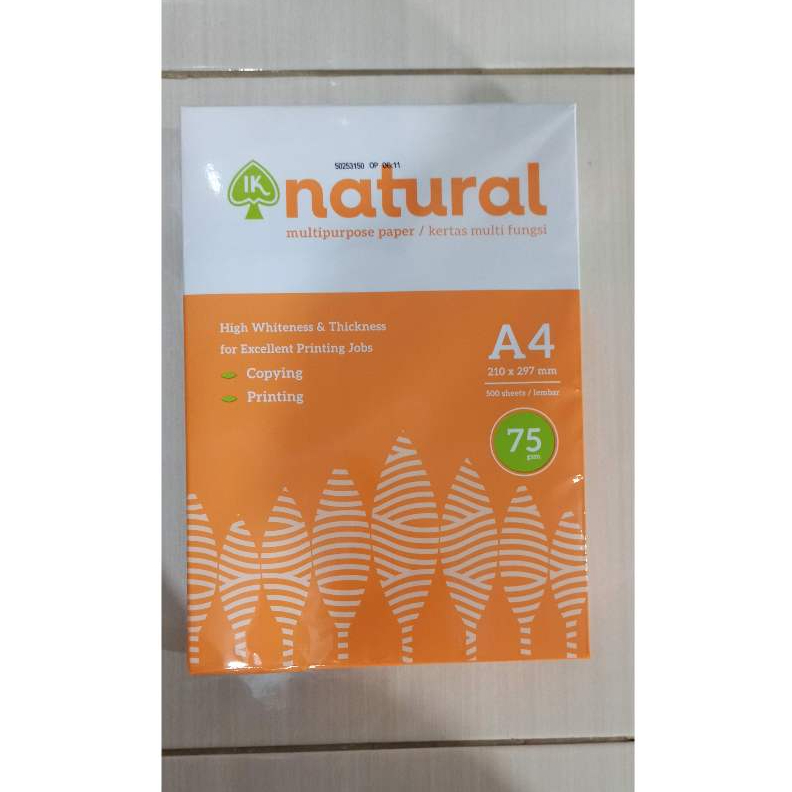 Kertas HVS Natural A4 75 GSM - Ekstra Putih, PCC Pigment, 1 Dus 5 RIM [KHUSUS MEDAN]