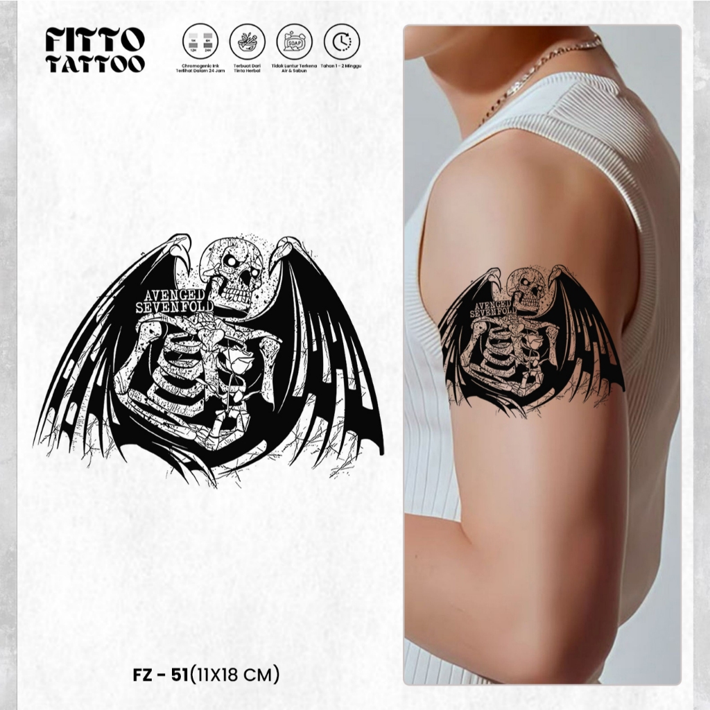 Stiker Tato Temporer Fruit Ink Premium Tatto Ular Anime Dayak Band Semi Permanen Tato Tahan Lama