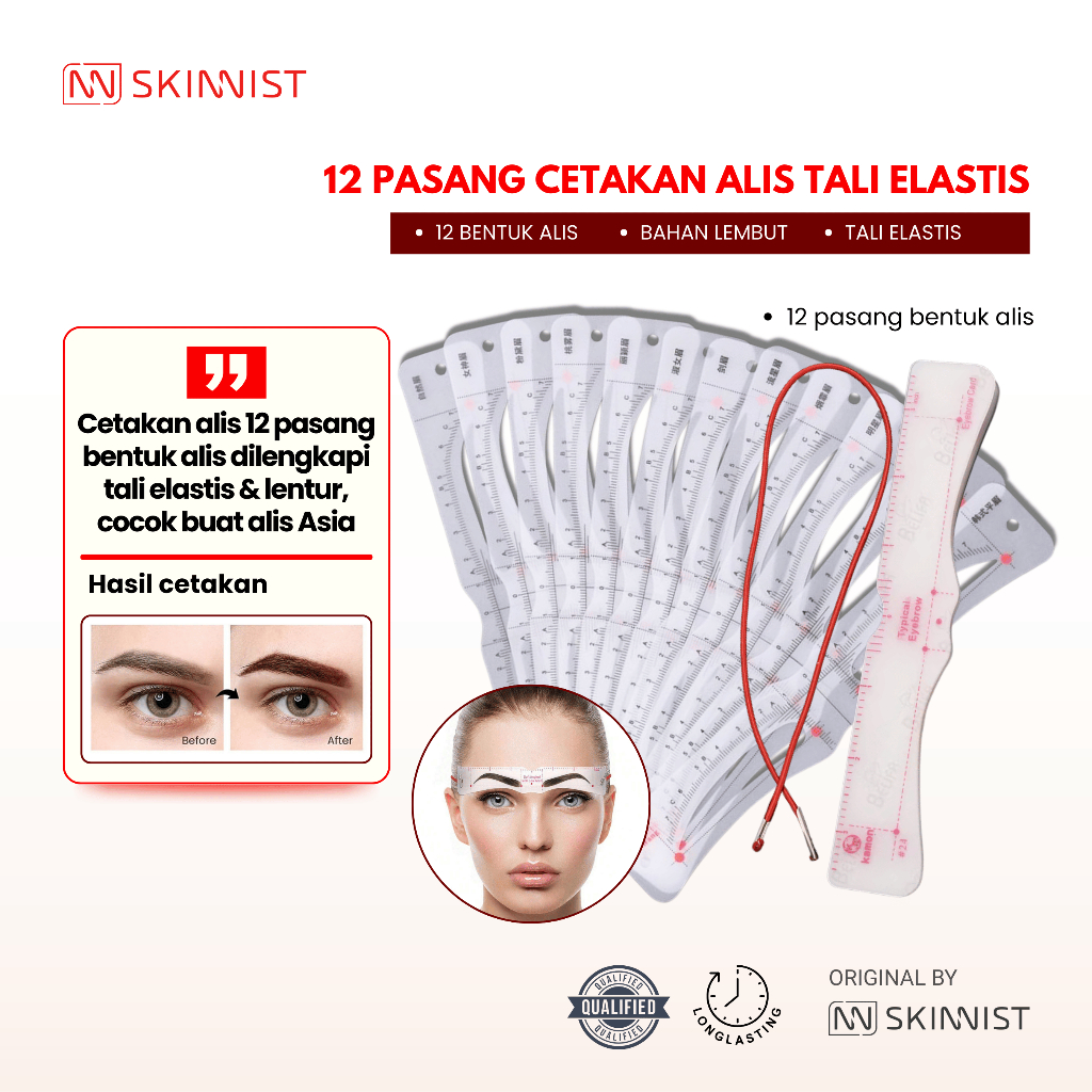 [ CETAKAN ALIS TALI ] Cetakan Tali 12 Pcs Bentuk Alis Cetakan Alis Tali 12 Pasang Makeup Alis Wanita