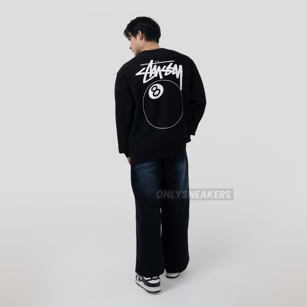 STUSSY 8 BALL BLACK CREWNECK