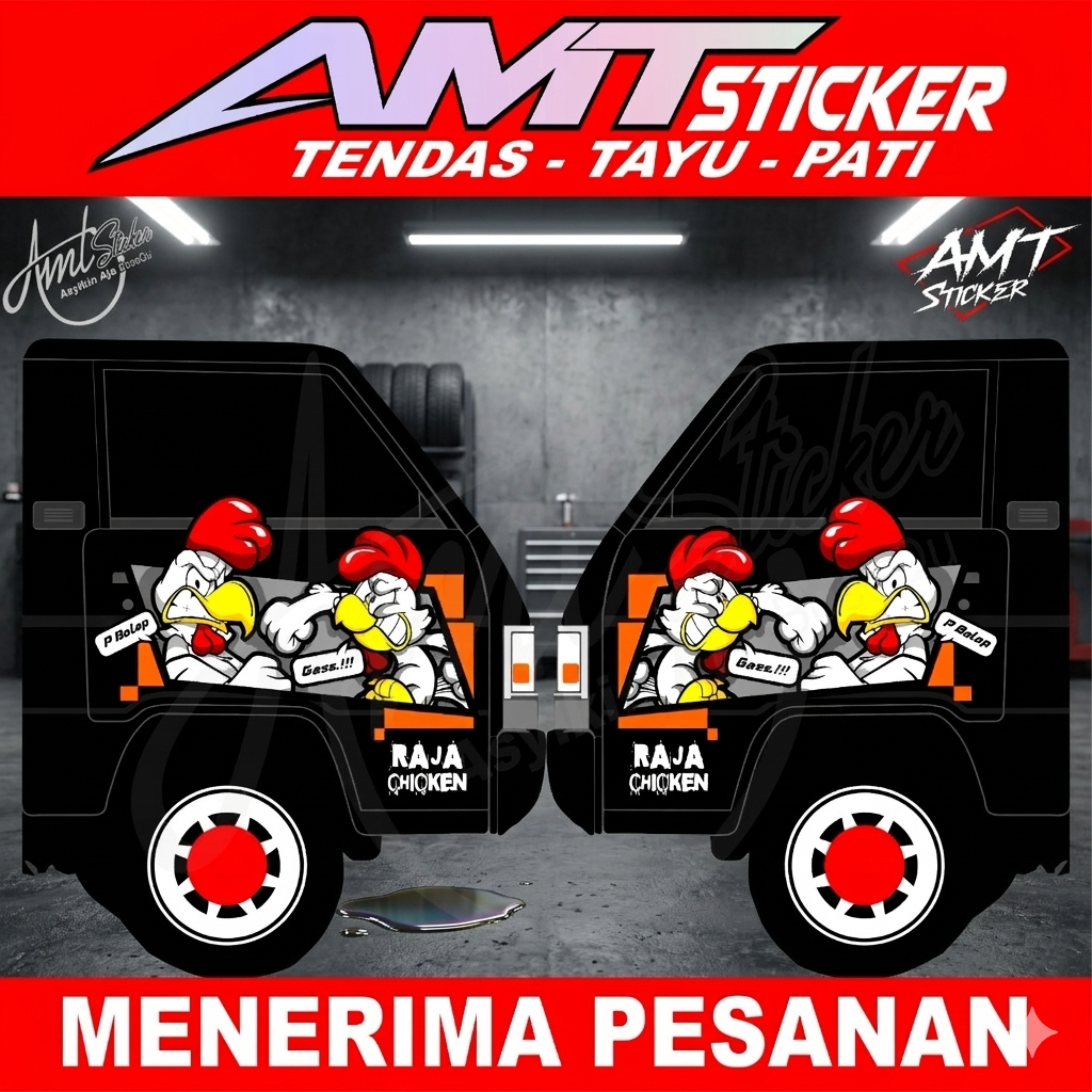 Stiker Pintu Samping L300 - Sonic Turbo Genk - Bisa Custom/Request