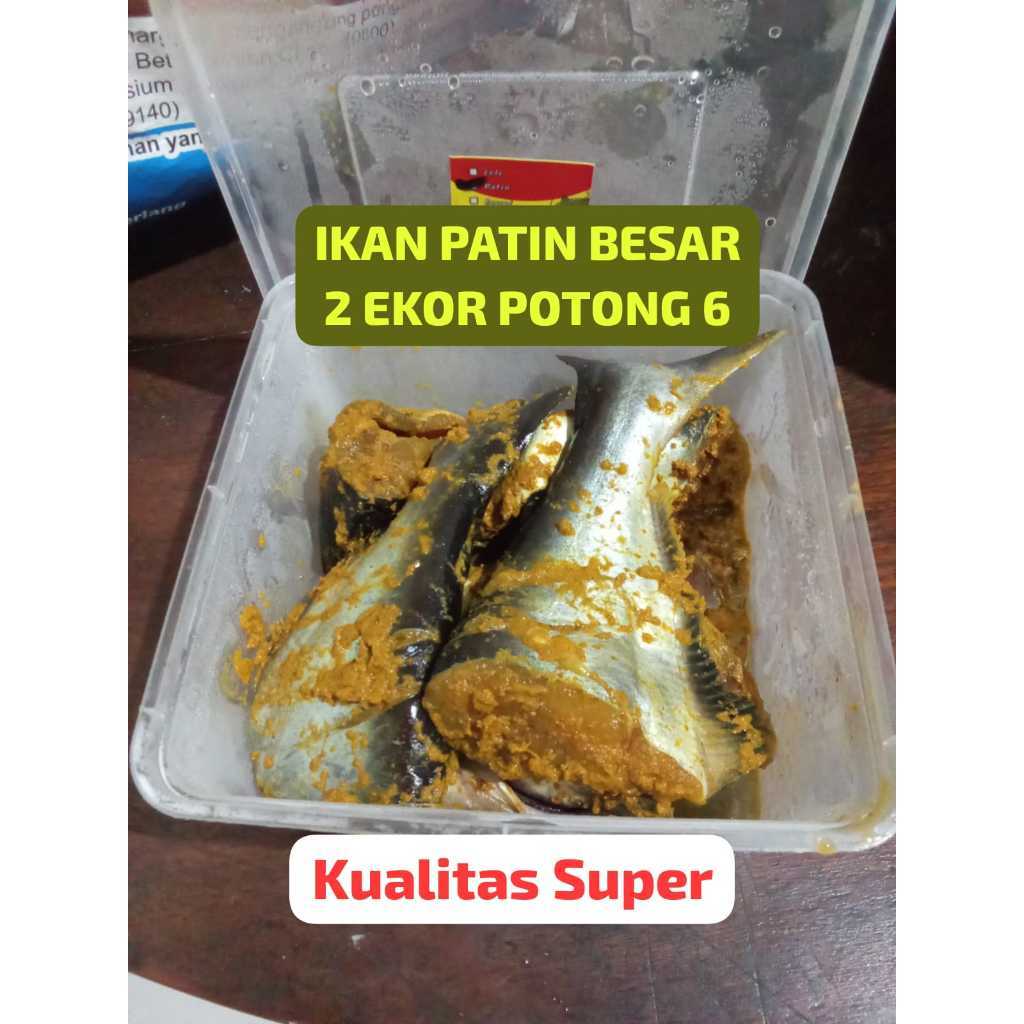 Ikan PATIN Super 2 EKOR POTONG 6 Marinasi Bumbu Kuning Besar Super Spesial Pilihan Praktis Tinggal G