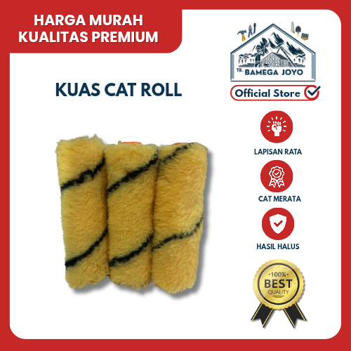 Kuas Cat Rol Kuning Besar&Kecil – Roll Cat Tembok Halus Anti Rontok Alat Cat Dinding Rumah