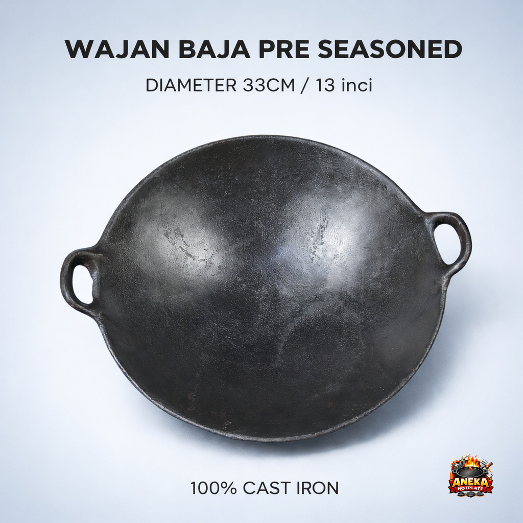 WAJAN BAJA COR 13" 33CM/ WAJAN KUALI BAJA/ WOK BESI COR/ WAJAN JUMBO / PRE SEASONED