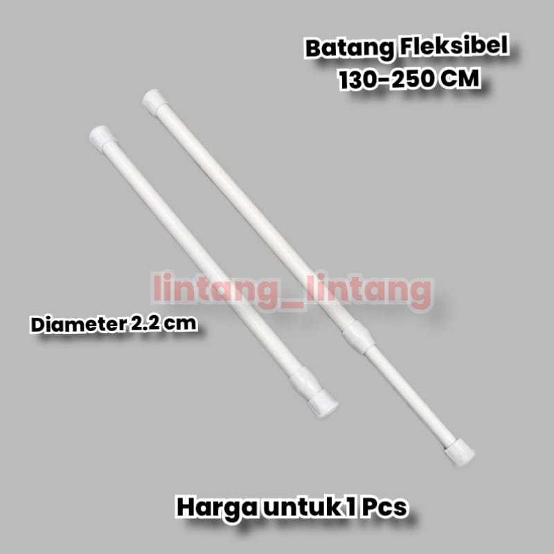 tiang fleksibel 130cm-250cm/tiang gorden fleksibel/tiang pembatas ruangan/penyekat/ tongkat gorden/ 