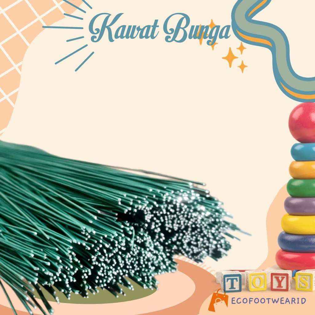 Kawat Bunga Kawat Tangkai Bunga 40 cm dawai tangkai kawat bunga mati tangkai hijau kawat import ecof