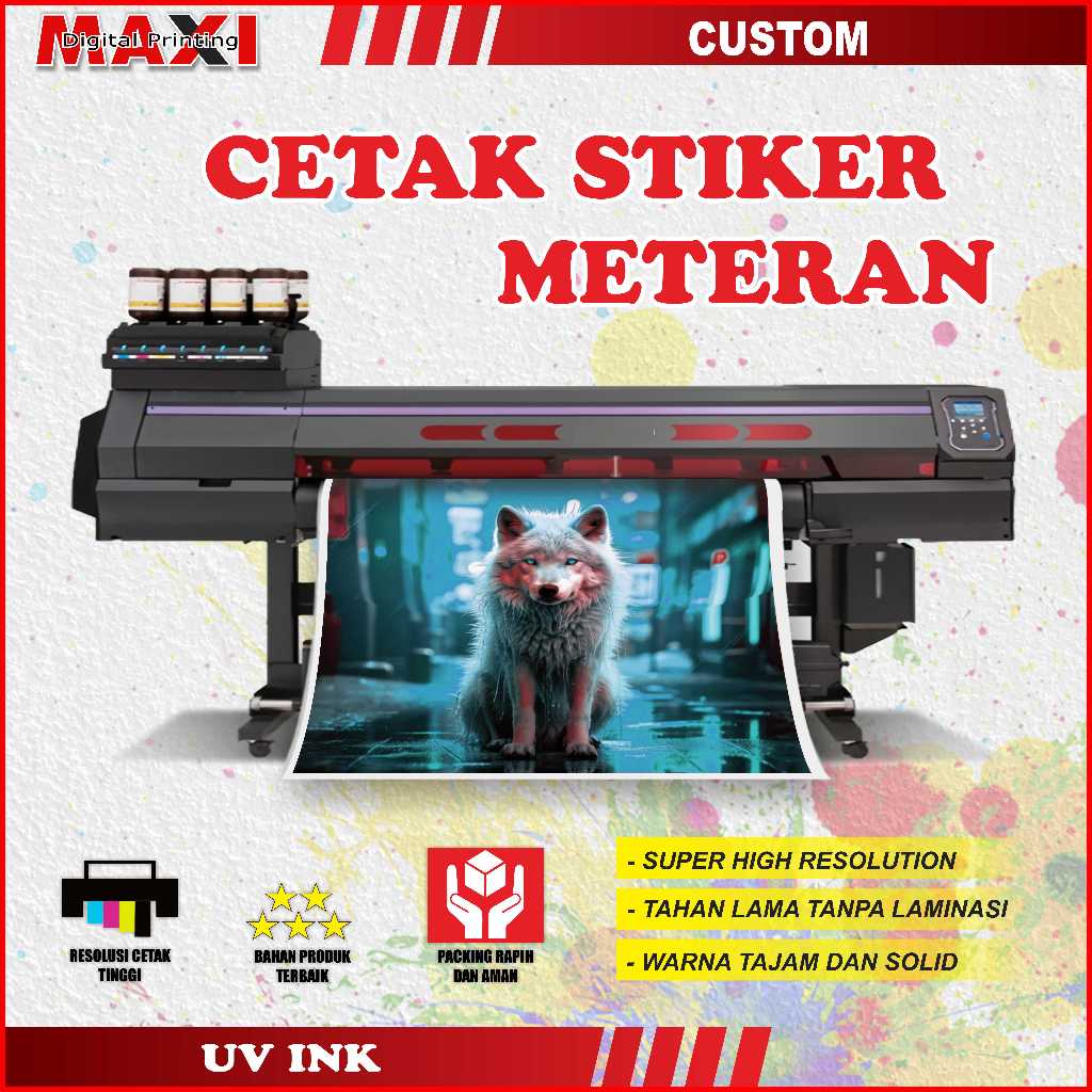 Cetak Stiker Vinyl Meteran UV / Print UV Custom