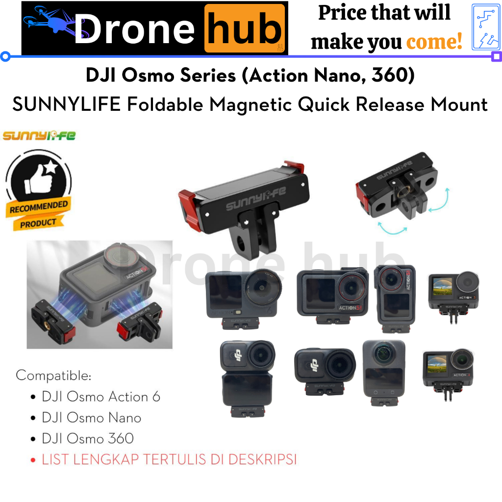 Quick Release Magnetic Adapter DJI Osmo Action 6 Osmo Nano DJI Osmo 360 DJI Osmo Action 5 Pro DJI Os