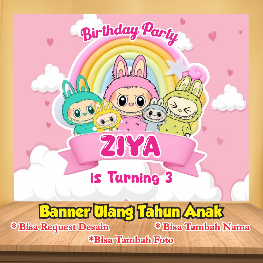 Banner Ulang tahun/Backdrop Ulang Tahun/Banner Custom/Backdrop Custom/Spanduk Custom